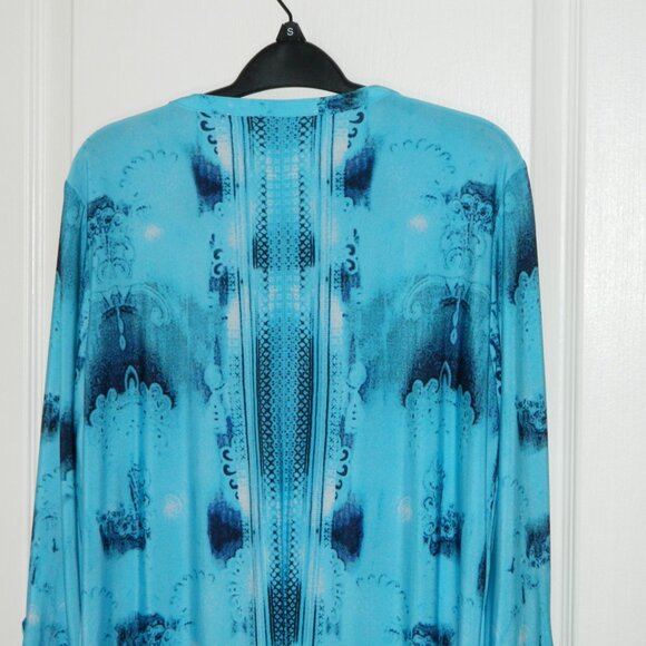 2 for/$40 Nygard Blue Half Button Up Pull Over 3/4 Sleeves Long Tunic Size Small - Picture 12 of 16